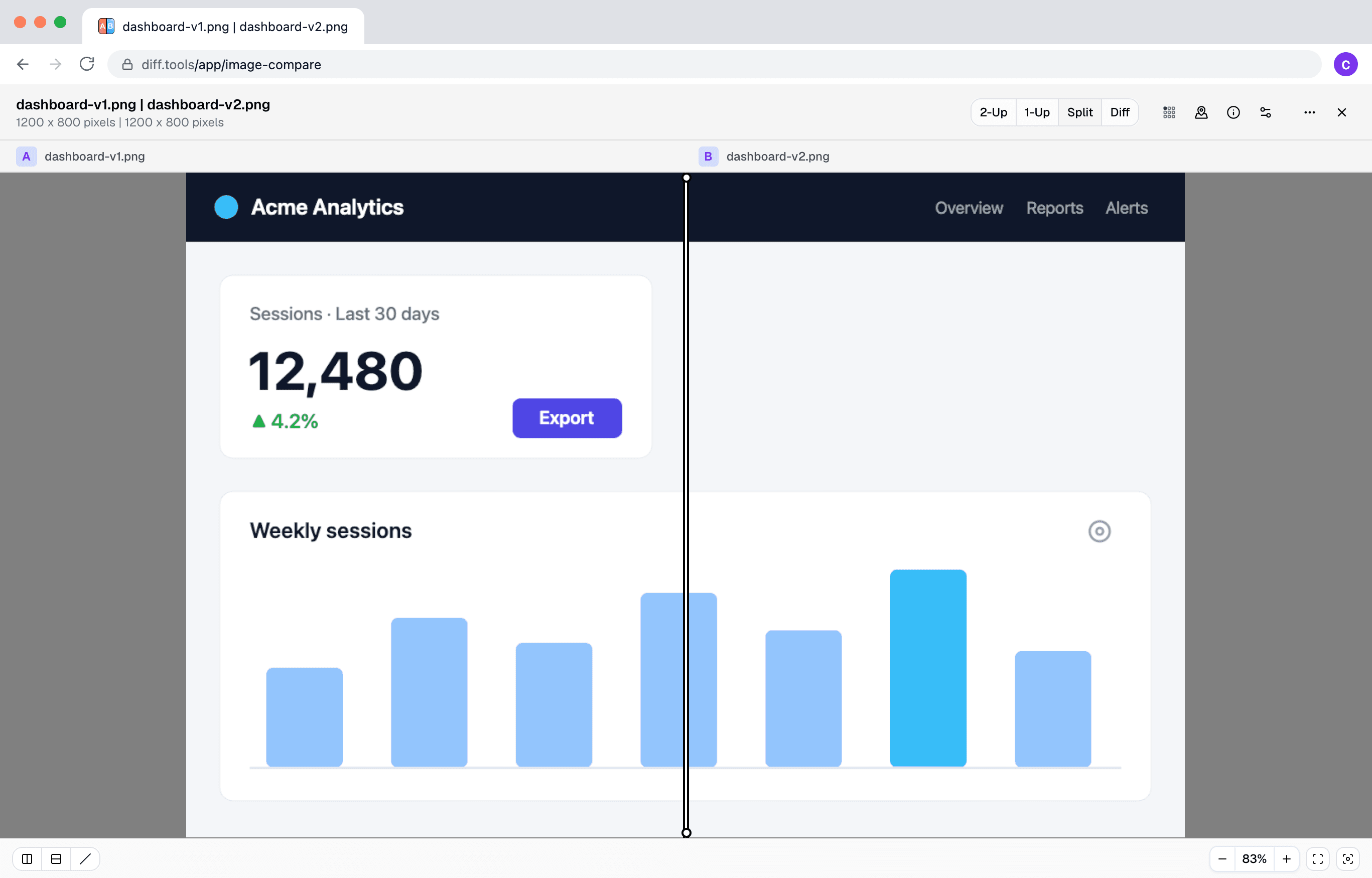 Screenshot of Image Compare